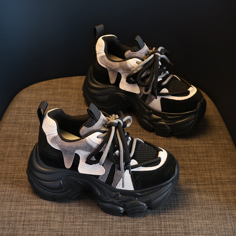 Women's Height Increasing Insole Fashion Dad Autumn Mesh Sports Casual Shoes