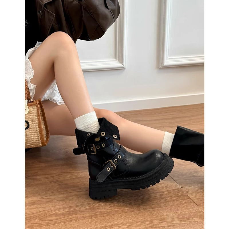 Women's Martin Thick Bottom Elevator Wild Small Boots