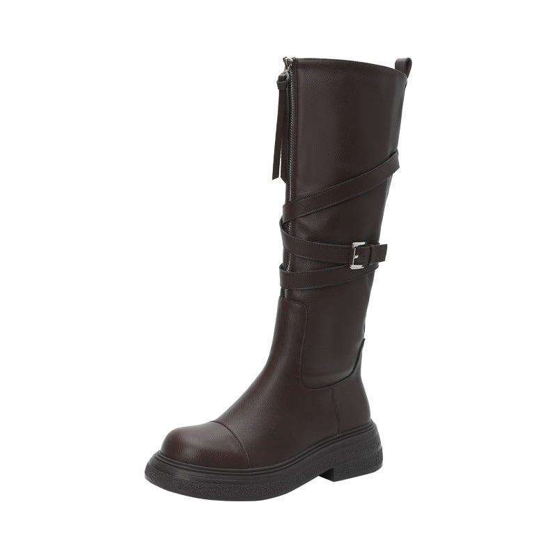 Women's Retro Style Long Two-way Martin Western Women's Leather Boots