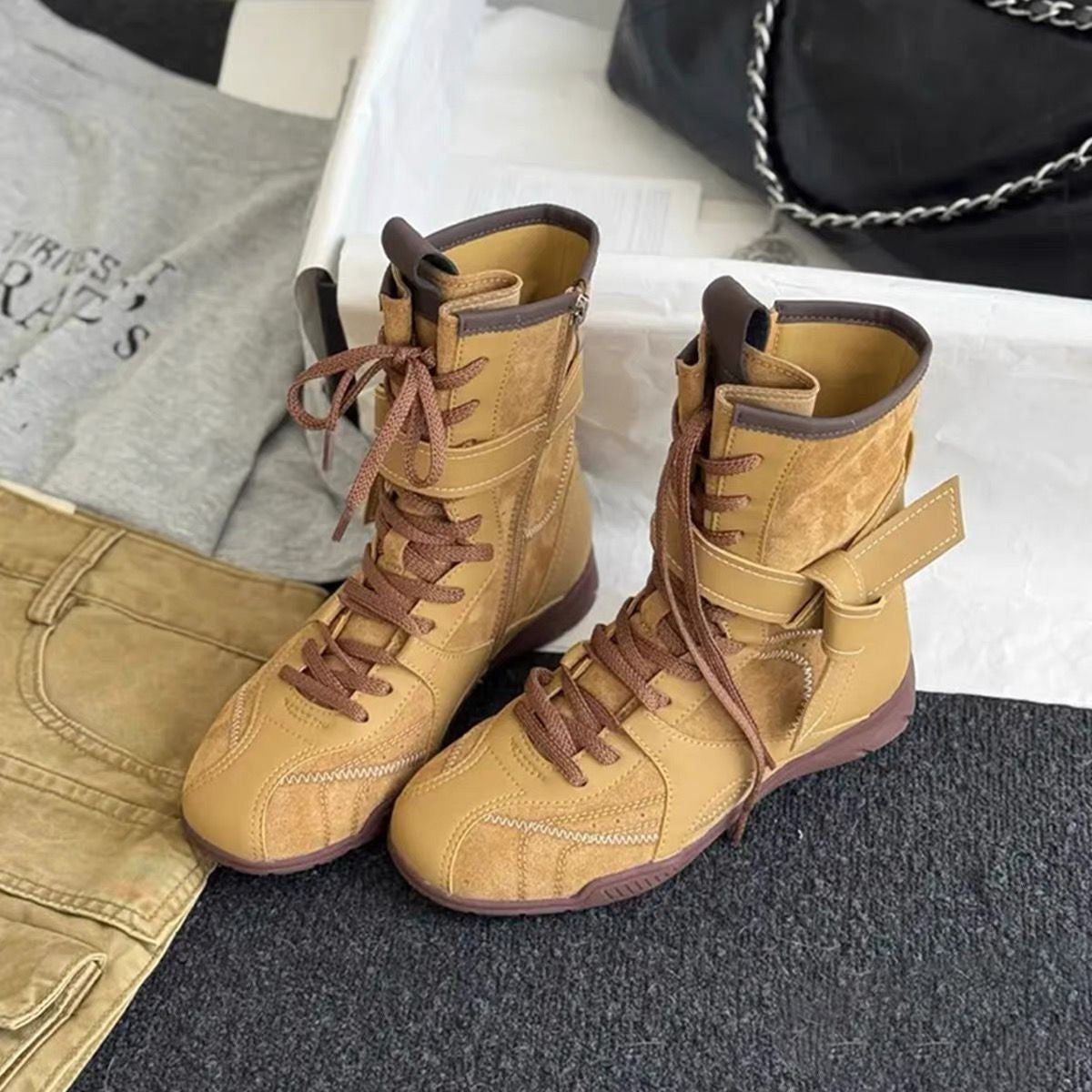 Women's Niche Knee-high Matte Round Toe Middle Boots