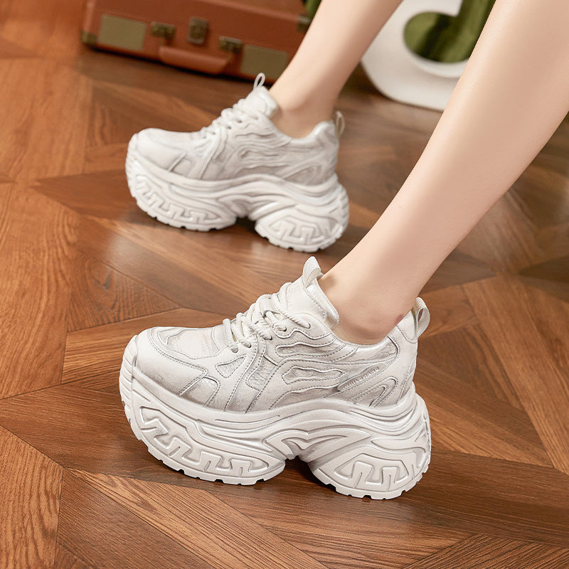 Women's Platform Dad Spring Fashionable Retro Height Increasing Women's Sports Shoes