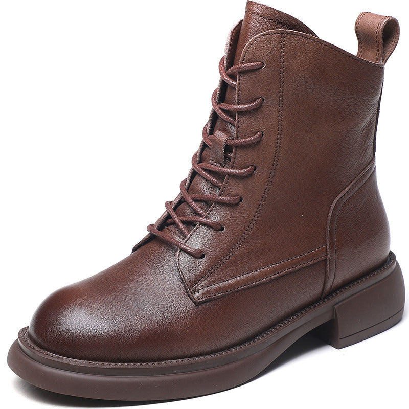 Women's Martin Slimming Soft Bottom Front Top Layer Boots