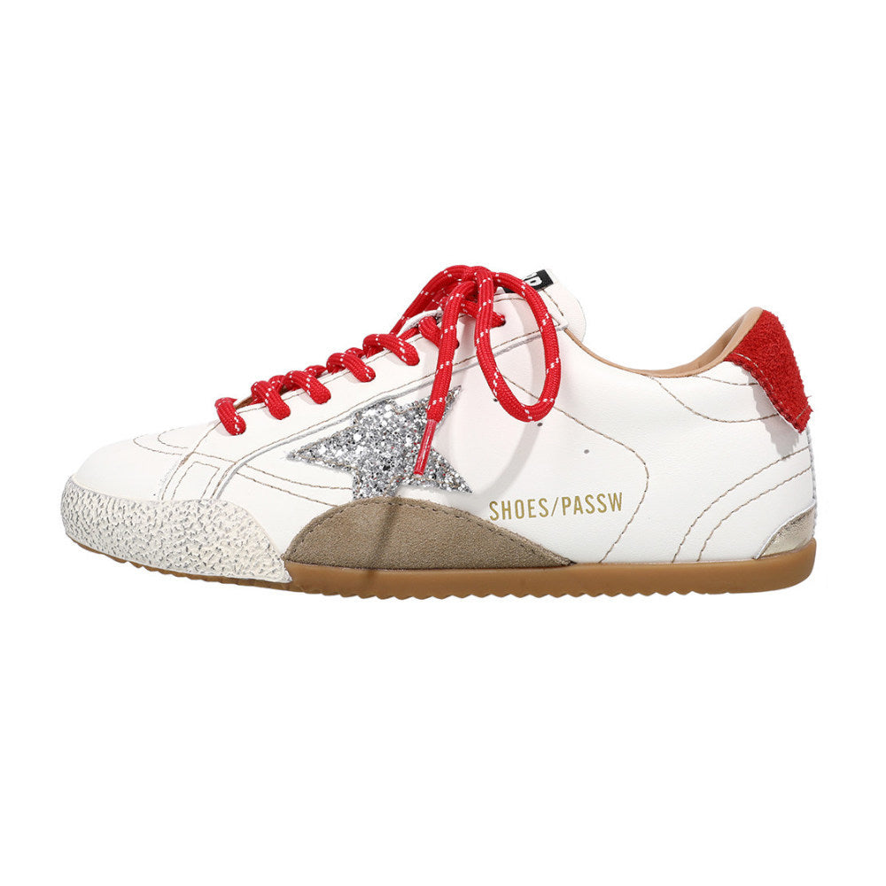 Women's Mom Thick Bottom Height Increasing Insole German Training White Argan Sneakers