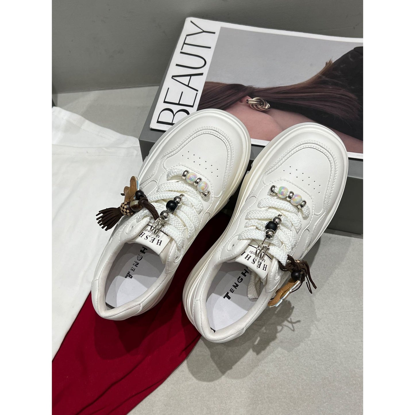 Women's Spring Platform Heightened White For Sneakers