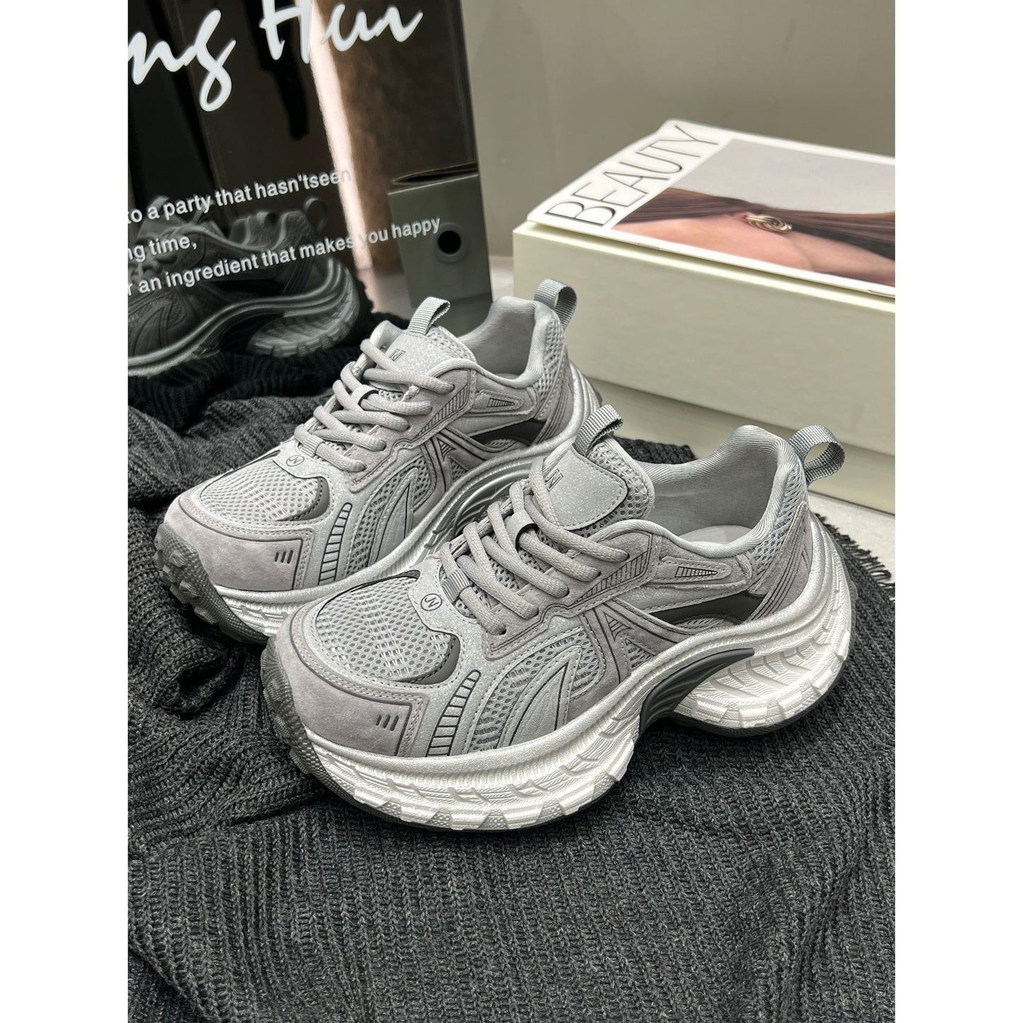 Women's One Mien Platform Dad Early Spring Sports Casual Shoes
