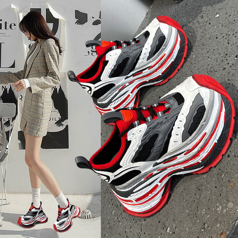 Women's Paris Clunky Fashion Platform Mesh Elevator Women's Sports Shoes