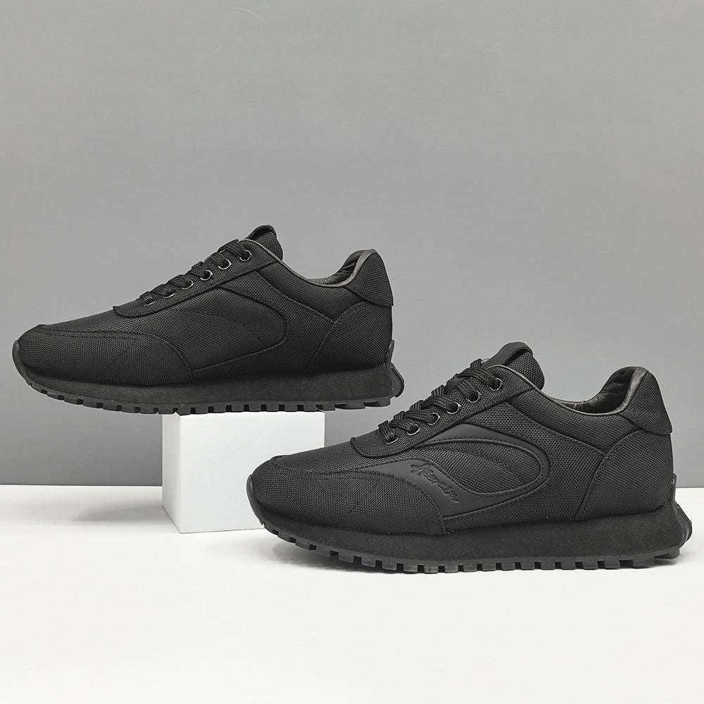 Men's Summer Black Breathable Cloth Fashion Platform Casual Shoes