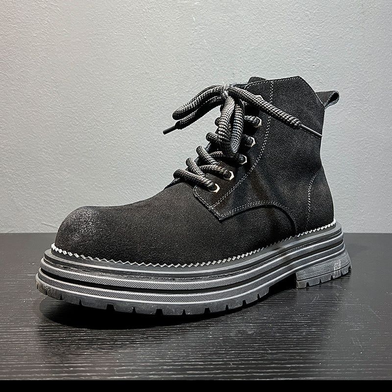 Men's Autumn Motorcycle British Style Retro Ankle Men's Leather Boots