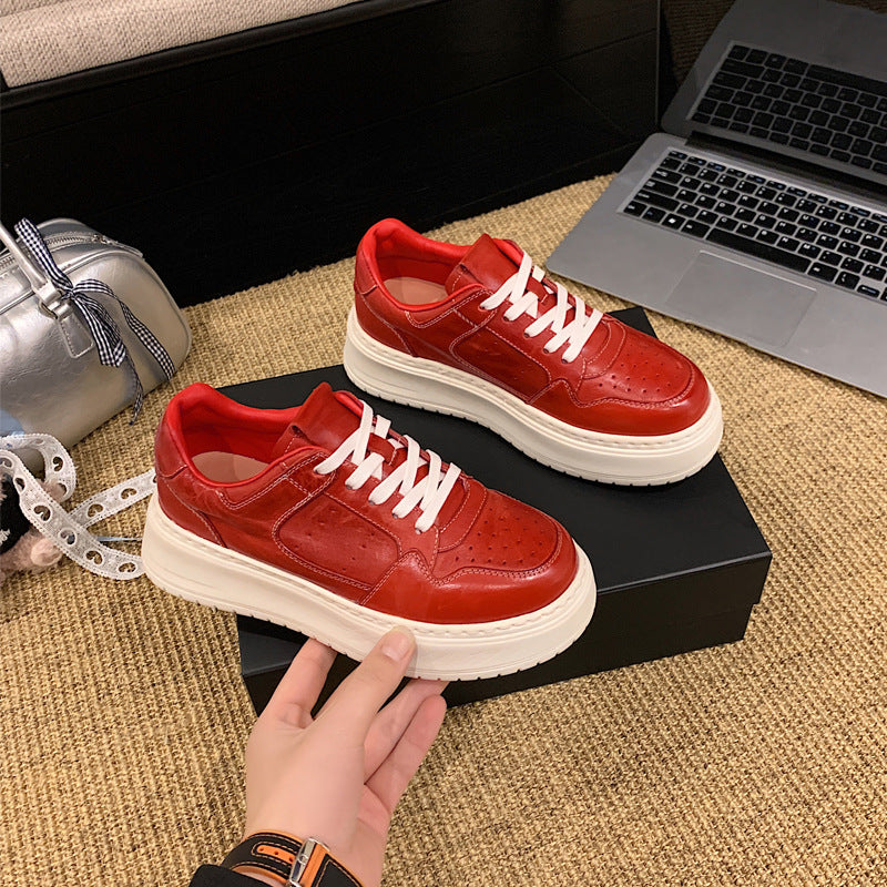 Women's Sheepskin Lining White Spring Lightweight Foam Platform Women's Casual Shoes