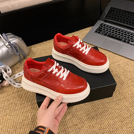 Women's Sheepskin Lining White Spring Lightweight Foam Platform Women's Casual Shoes