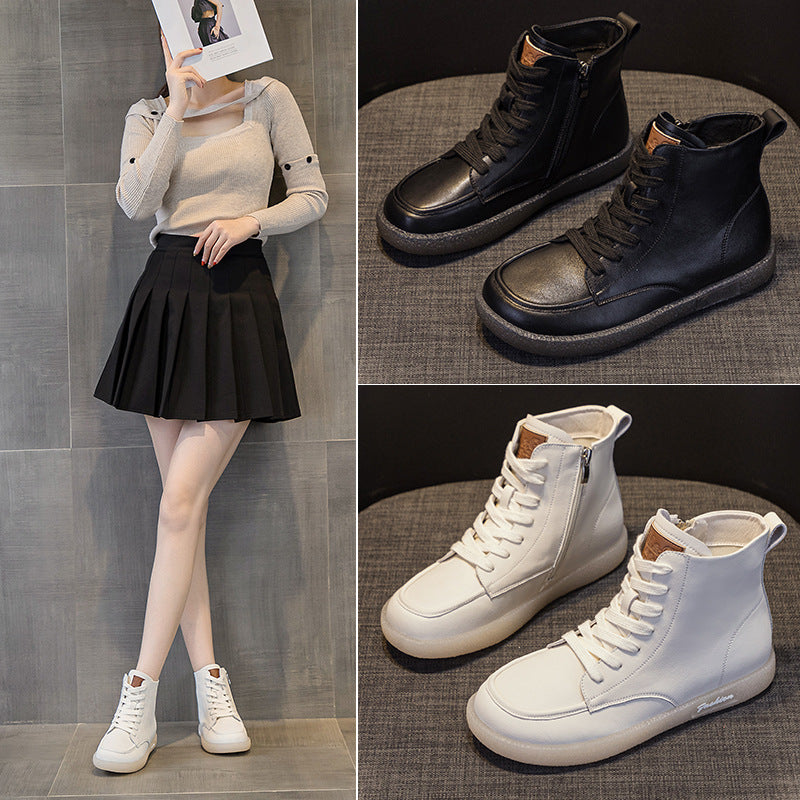 Women's Flat Beef Tendon Soft Bottom White Men's Shoes