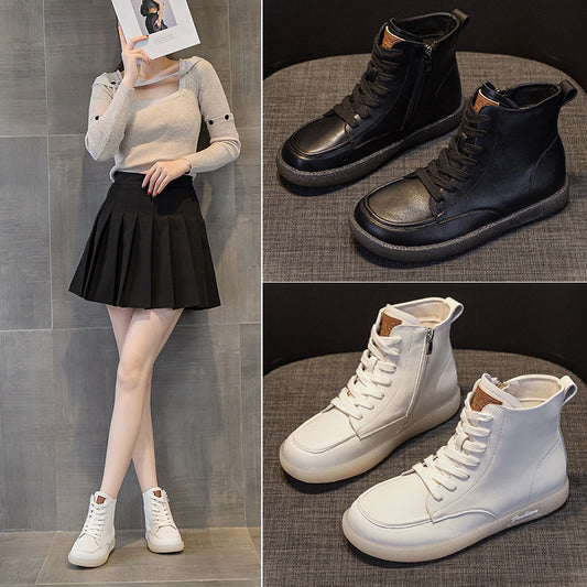 Women's Flat Beef Tendon Soft Bottom White Men's Shoes