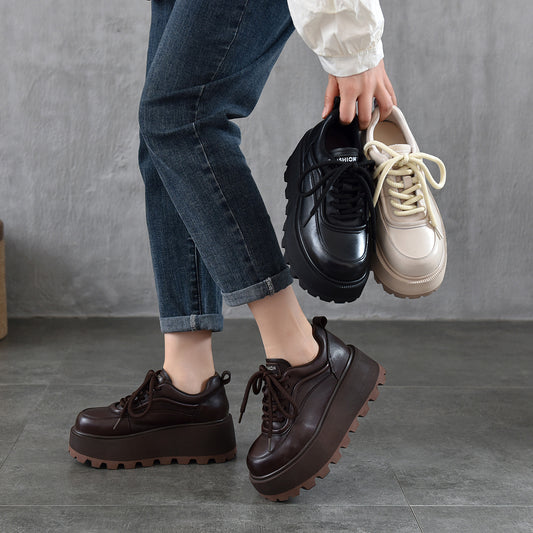Women's Elevator Wild Low Top Spring Genuine Women's Shoes