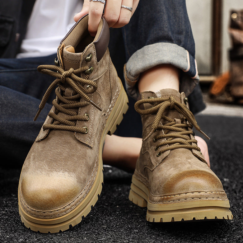 Men's Top Worker Outdoor Fleece-lined Warm Short Boots