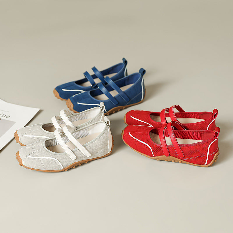 Women's Niche Ballet Style Training Double Stripe Mary Jane Women's Sports Shoes