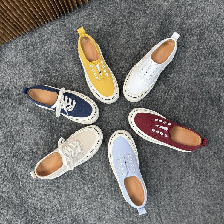 Women's Platform White Slip-on German Training Sports Casual Shoes