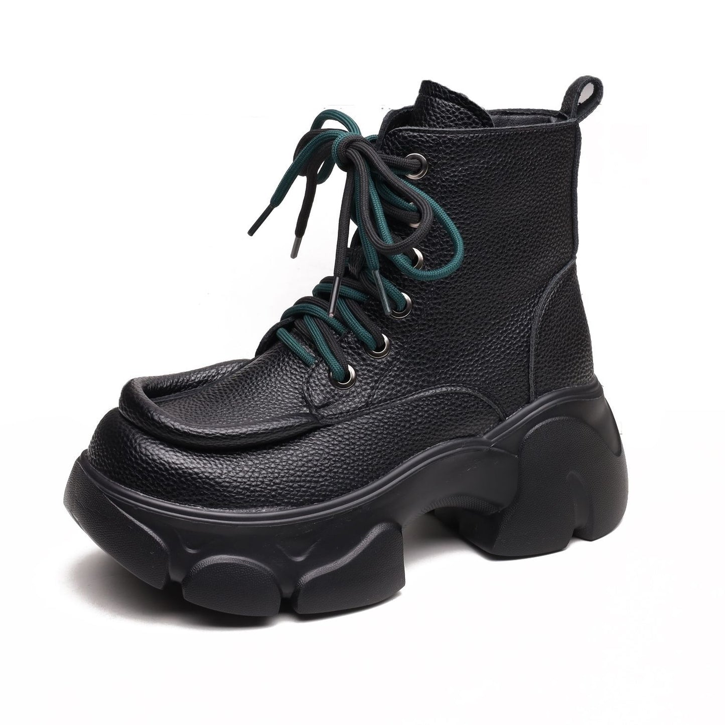 Women's Genuine Fashion Martin Elevator British Thick-soled Small Warm Women's Leather Boots
