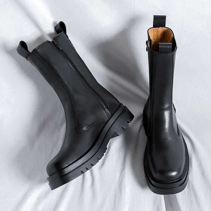 Men's Green Round Toe High Top Length Men's Martin Boots