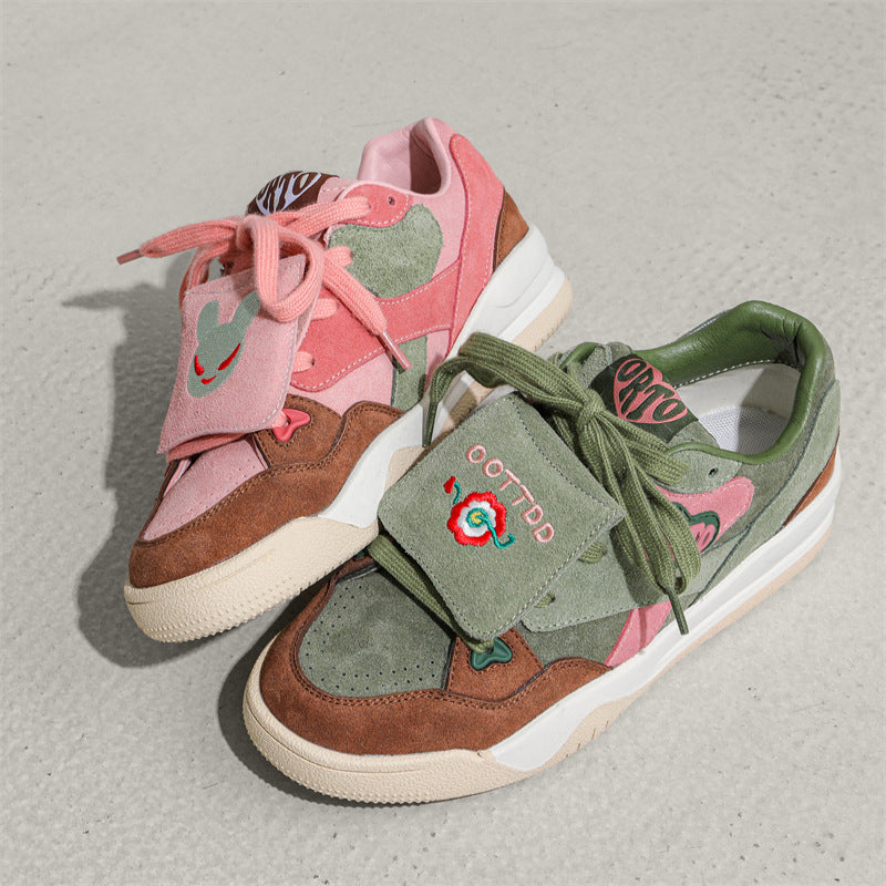 Women's & Men's Mandarin Ducks Niche Platform Retro Easy Matching Leisure National Fashion Men's Sports Shoes