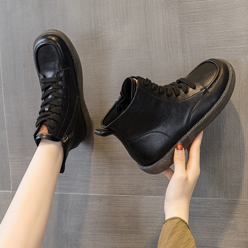 Women's Flat Beef Tendon Soft Bottom White Men's Shoes