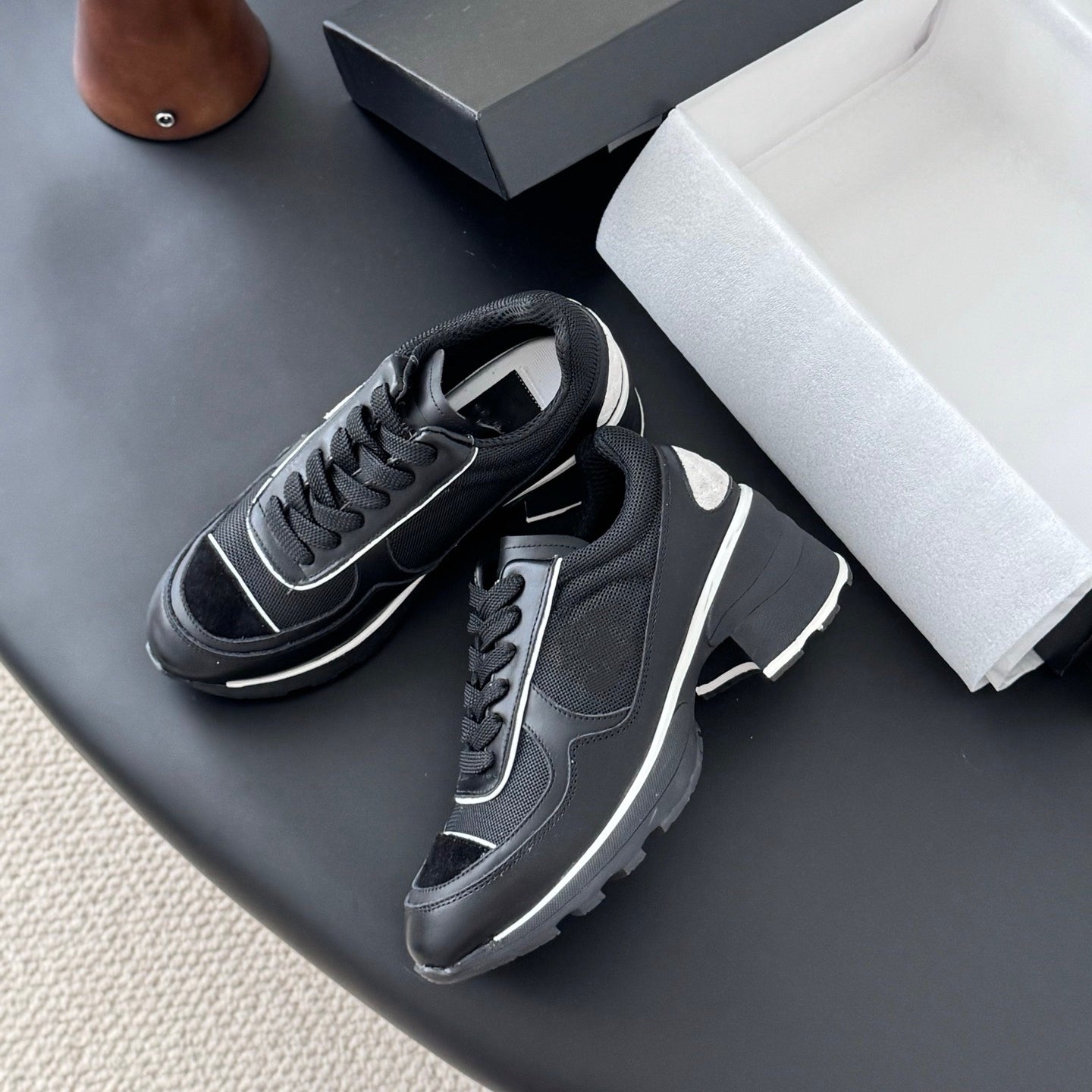 Women's Thick Bottom Increased Diamond Plaid Chunky Dad Sneakers