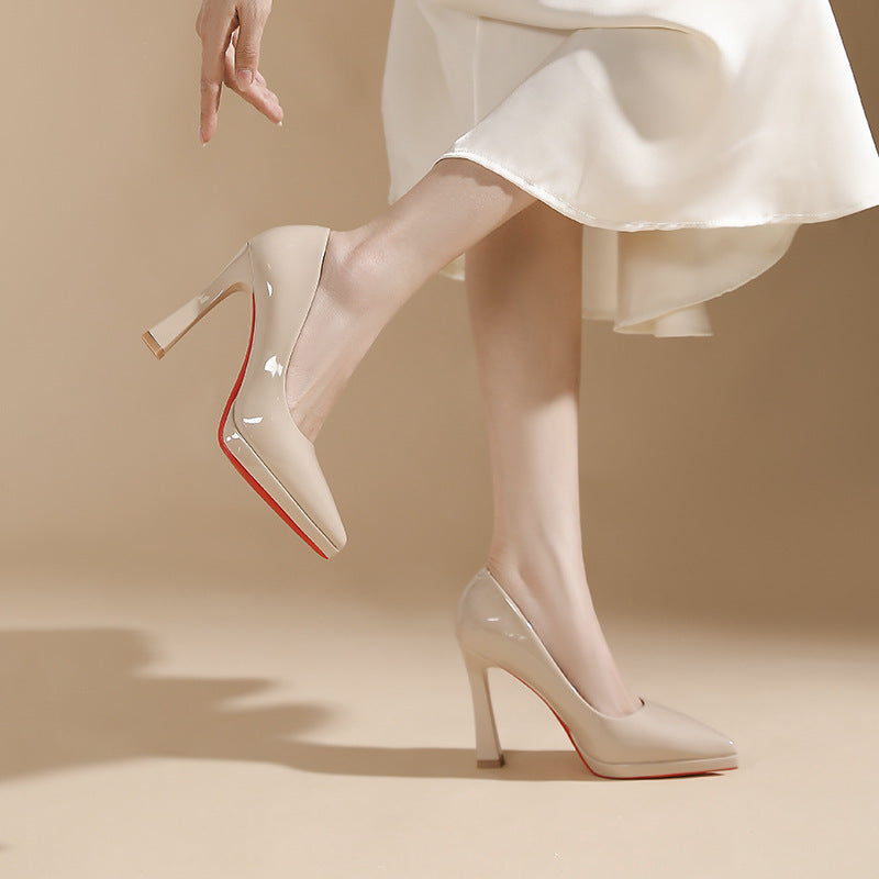 Women's Pointed Stiletto High Waterproof Platform Not Tired Feet Professional Heels
