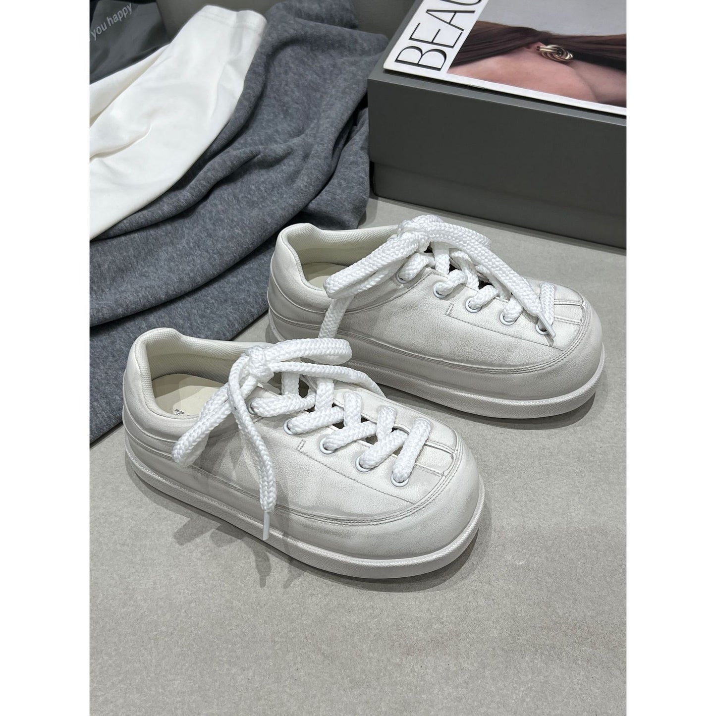 Women's Pang Ding Genuine Bread Spring Leisure Platform Sports Casual Shoes
