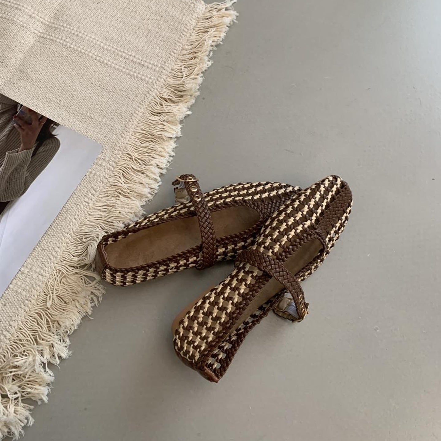 With Mesh Flat Retro Comfort Mary Women's Casual Shoes