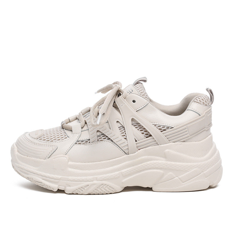 Women's Autumn Raise The Bottom Dad Mesh Breathable Trendy Muffin Small Women's Sports Shoes