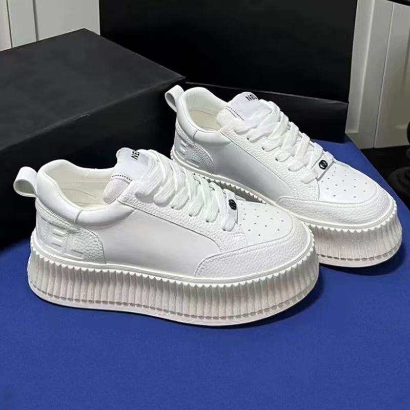 Authentic Platform White Height Increasing Lace Women's Casual Shoes