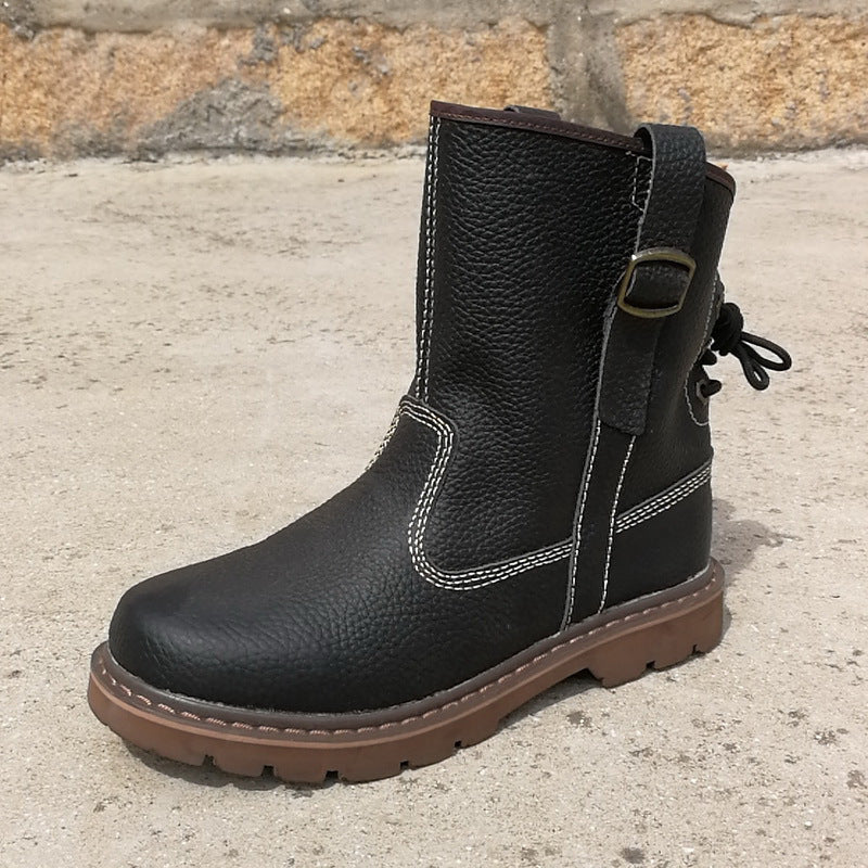 Women's & Men's Offer Booties Worker Genuine Rider Fashion Breathable Retro Mongolia Men's Martin Boots