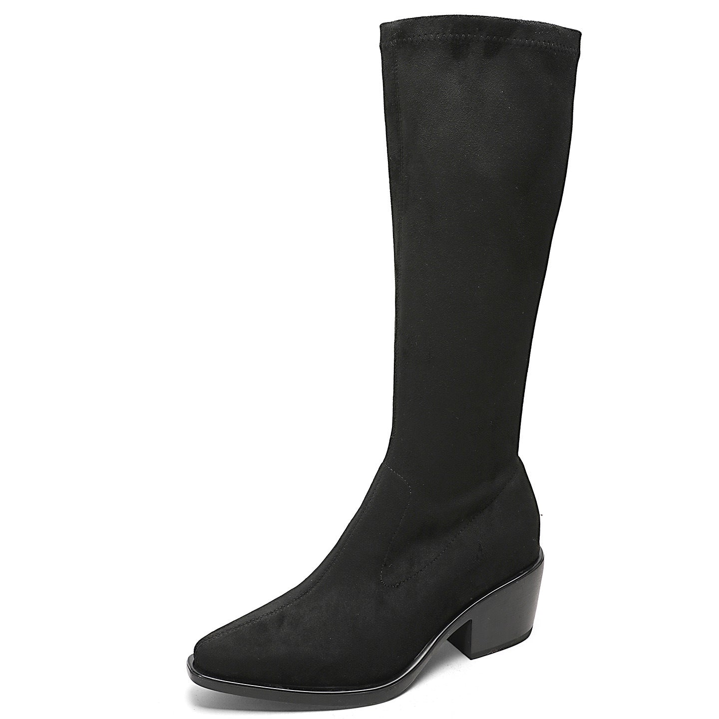 Cowboy Below The Knee Retro Long Female Chunky Height Women's Leather Boots