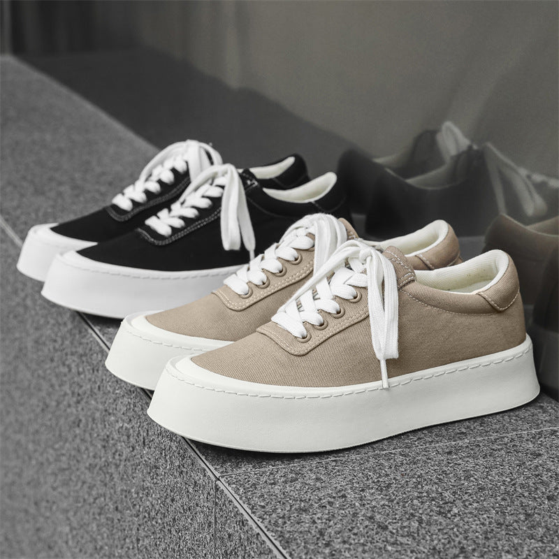 Men's Skate Breathable Trendy Versatile Platform Height Men's Casual Leather Shoes