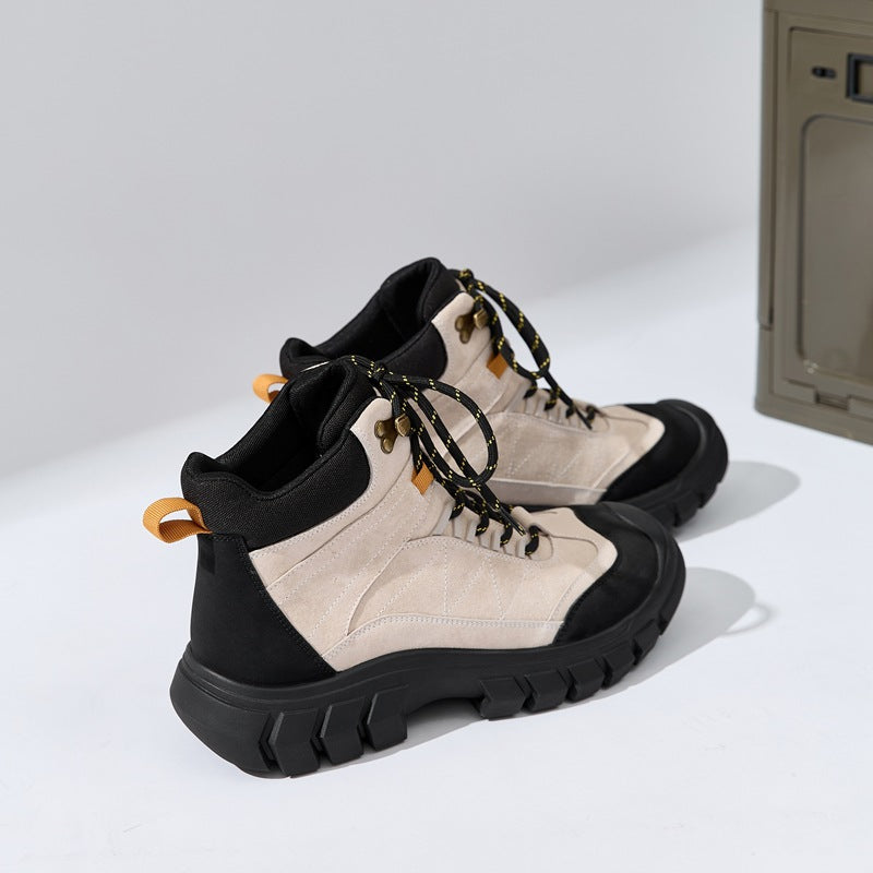 Men's Travel Tooling Outdoor Thick Bottom Height Increasing Insole British Style Men's Martin Boots