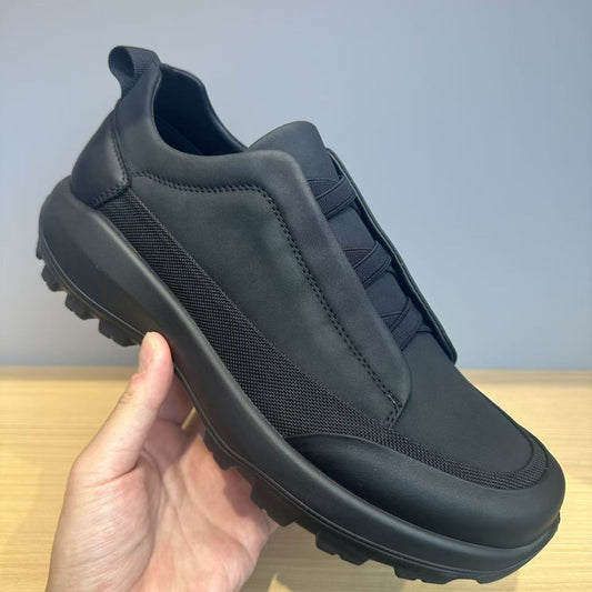 Men's Outdoor Cross Elastic Band Thick Bottom Light Men's Casual Leather Shoes