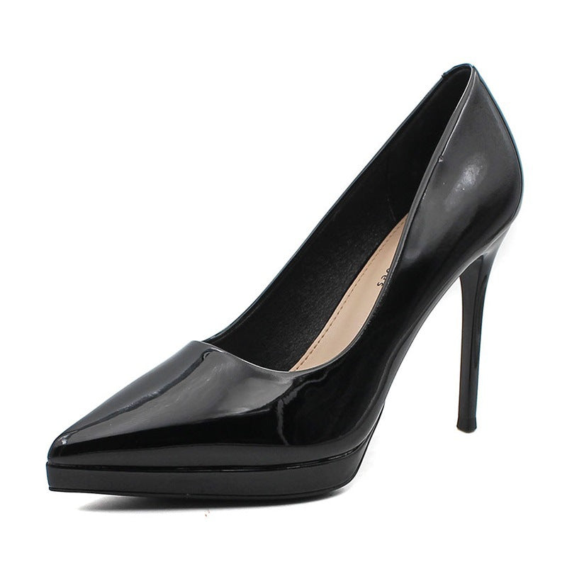 Women's For Sexy Temperament Waterproof Platform Solid Color Heels