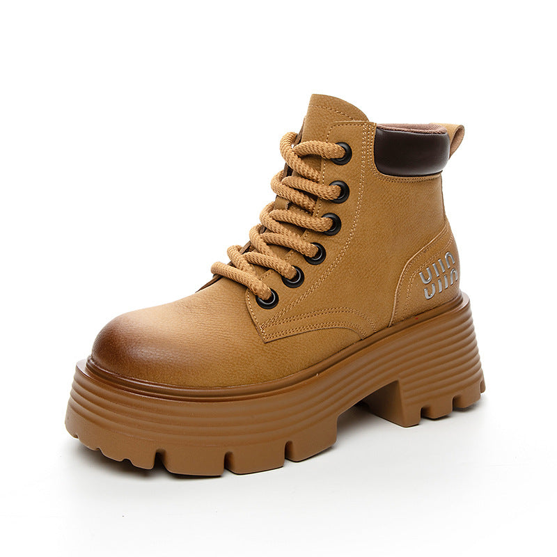 Women's For Worker British Style Surface Bootie Women's Leather Boots