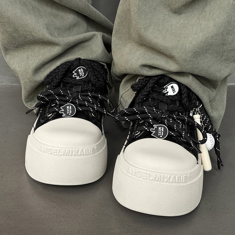Men's Basic Niche Thick Bottom Trendy Autumn Versatile Breathable Washed Sneakers