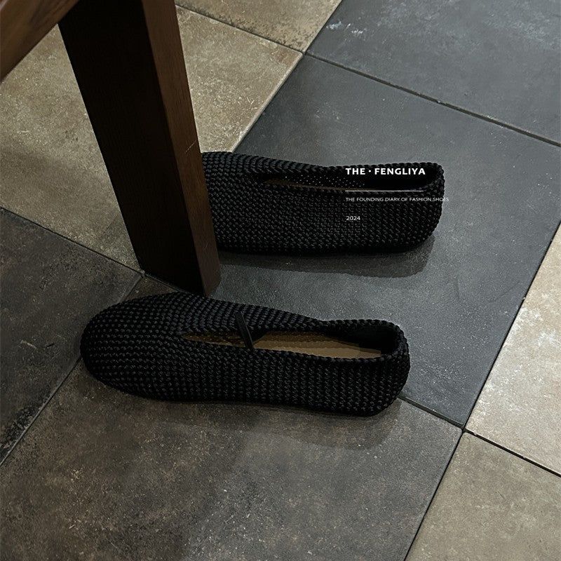 Style Autumn Fashionable Hand-woven Low-cut Flat Women's Fashion Shoes