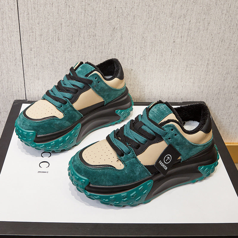 Women's White For Female Platform Height Increasing Sneakers