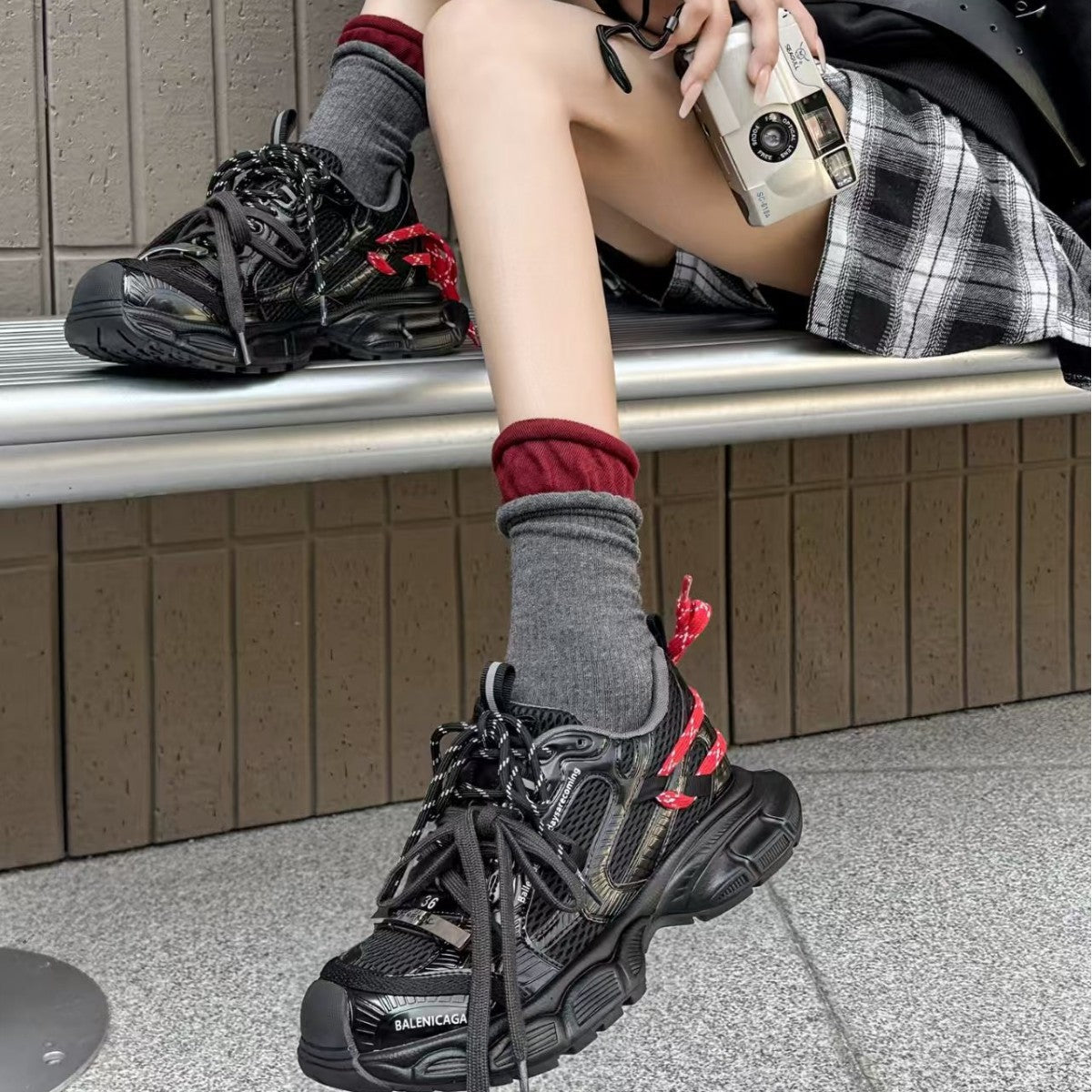 Women's Autumn Metal Buckle Strap Dad Fashion Women's Sports Shoes