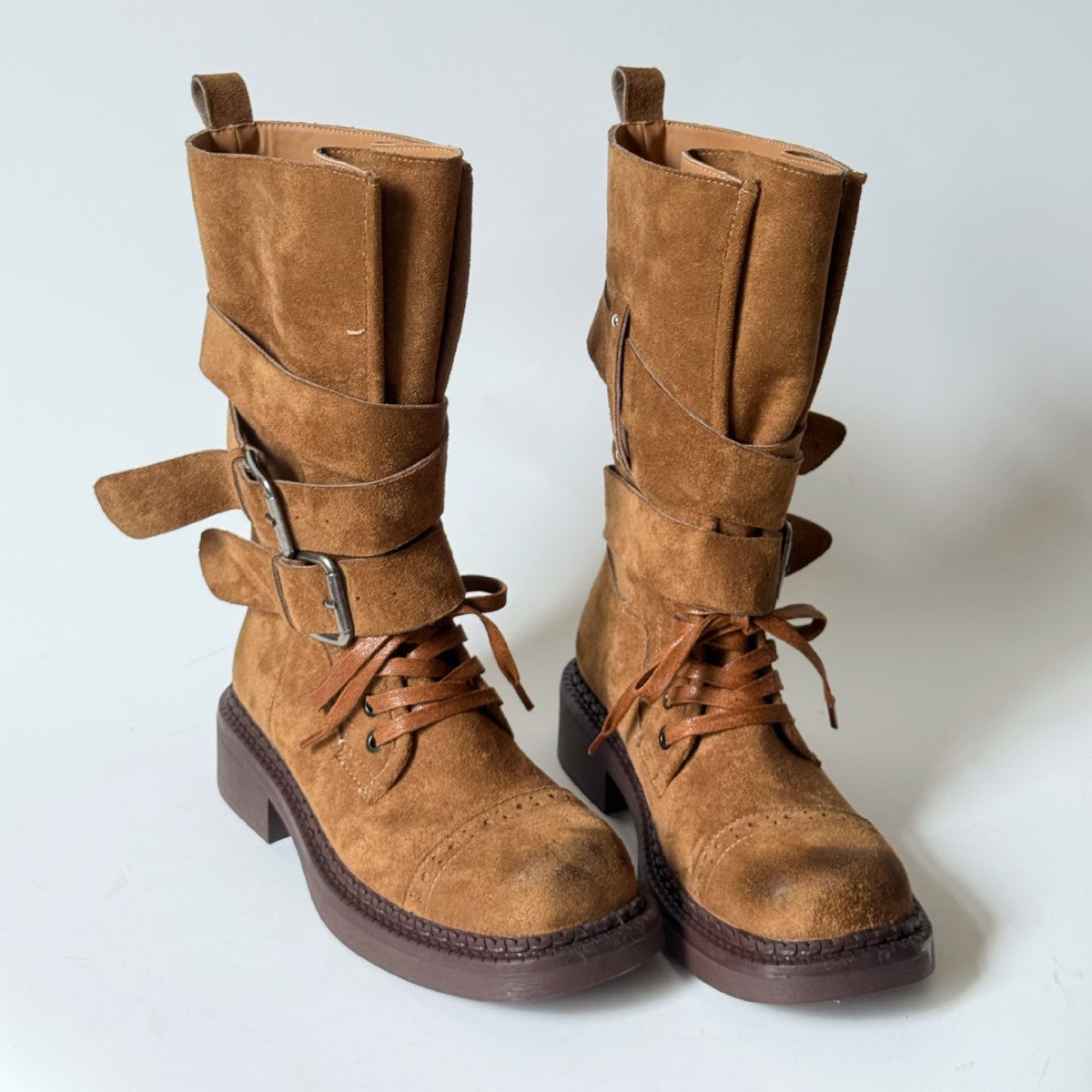 Women's Retro Martin Autumn Thick Bottom Belt Women's Leather Boots