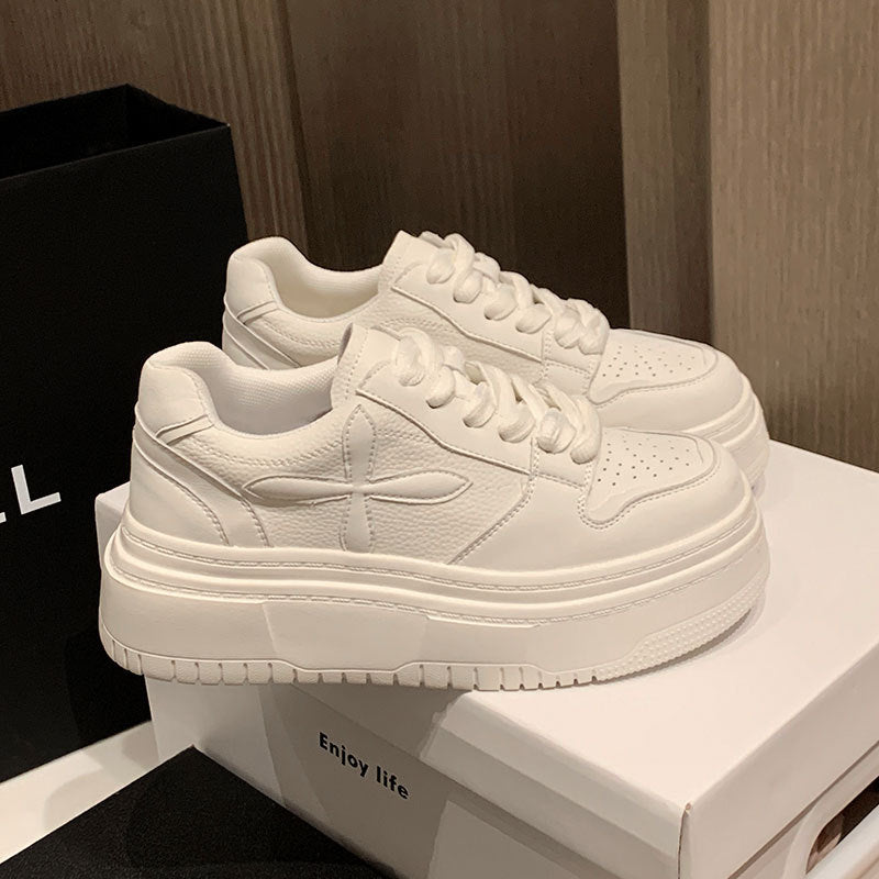 Women's Slim Fit Round Head Thick Bottom Hight Women's Casual Shoes