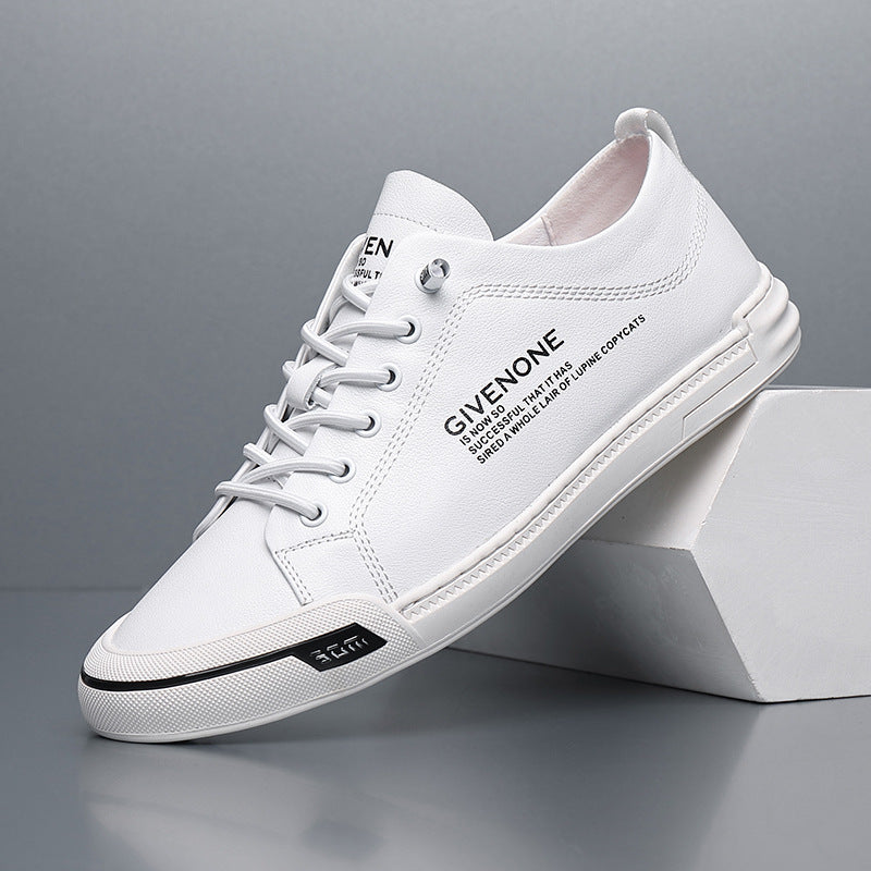 Spring Versatile Fashion Sports Leisure Round Leather Shoes