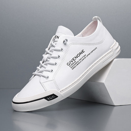 Spring Versatile Fashion Sports Leisure Round Leather Shoes