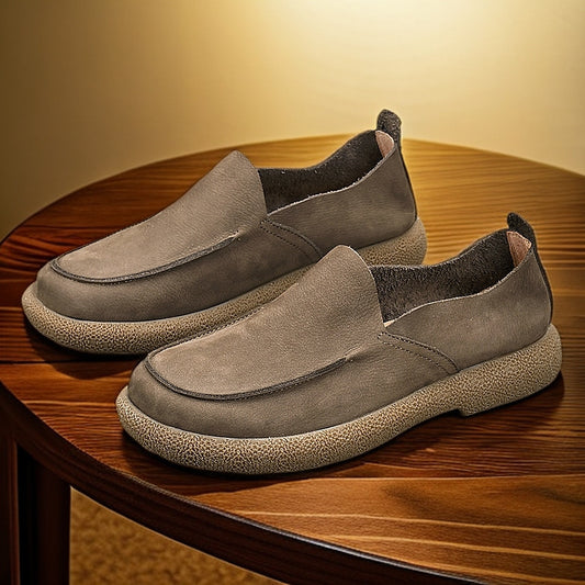 Men's Big Head Fat Wide Feet Soft Bottom Handmade Single Layer Men's Casual Leather Shoes