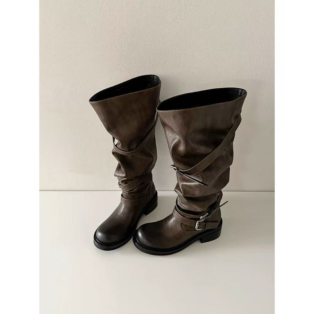 Super Large Tube Circumference Mid Pile Style Classic Heels