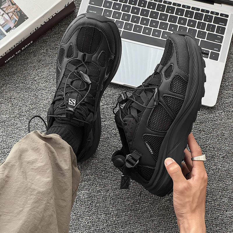 Men's Mesh Surface Platform Upstream Retro Breathable Lightweight Men's Casual Shoes