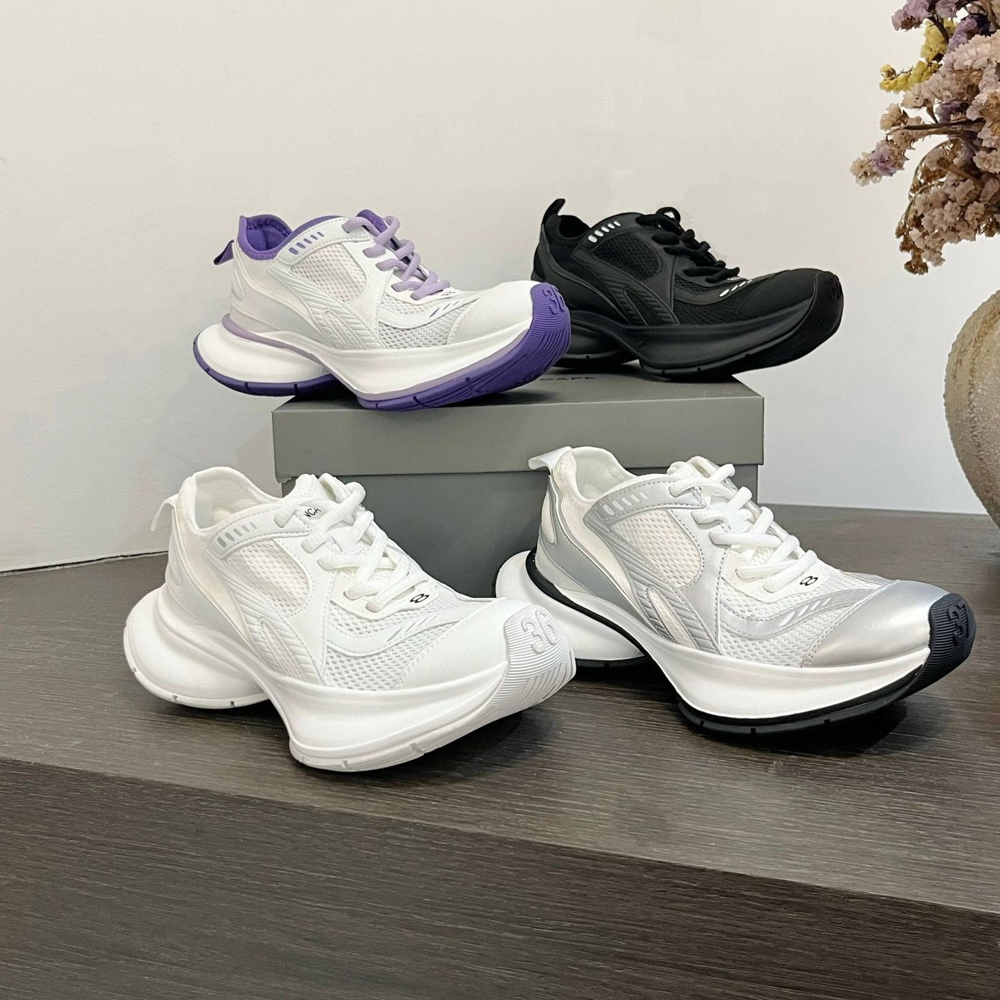 Women's Summer Breathable Mesh Surface Multicolor Dad Platform Increased Lightweight Exercise Women's Sports Shoes