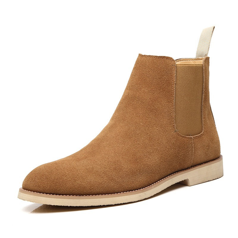 Men's Chelsea Pointed British Style Martin Matte High Men's Leather Boots